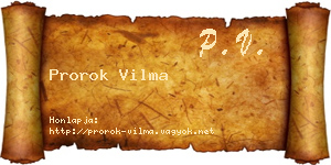 Prorok Vilma névjegykártya